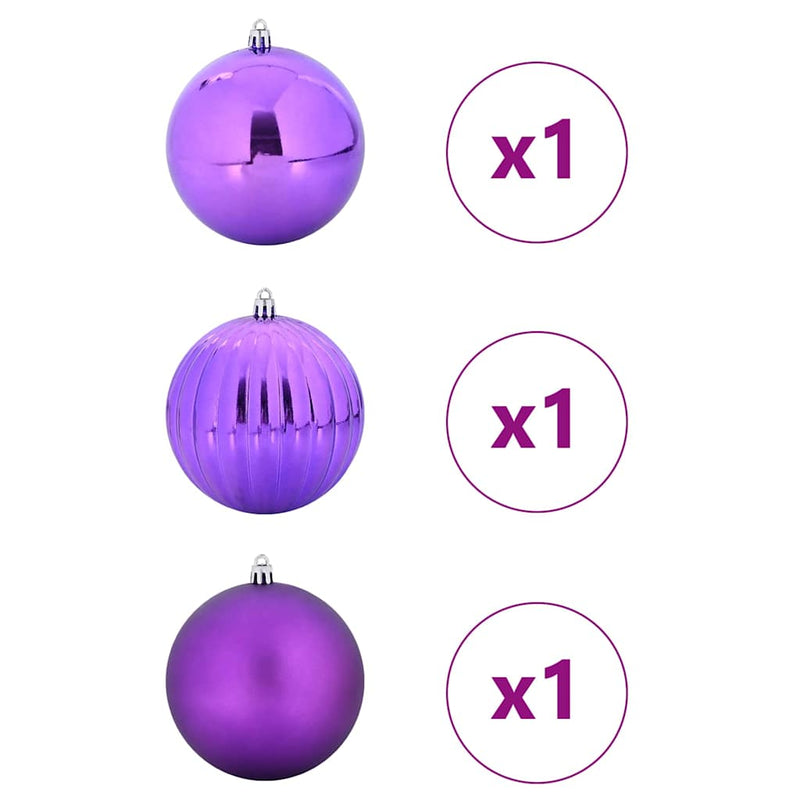 vidaXL Karácsonyi Díszgömb Készlet 3 pcs Lila