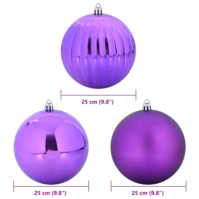 vidaXL Karácsonyi Díszgömb Készlet 3 pcs Lila