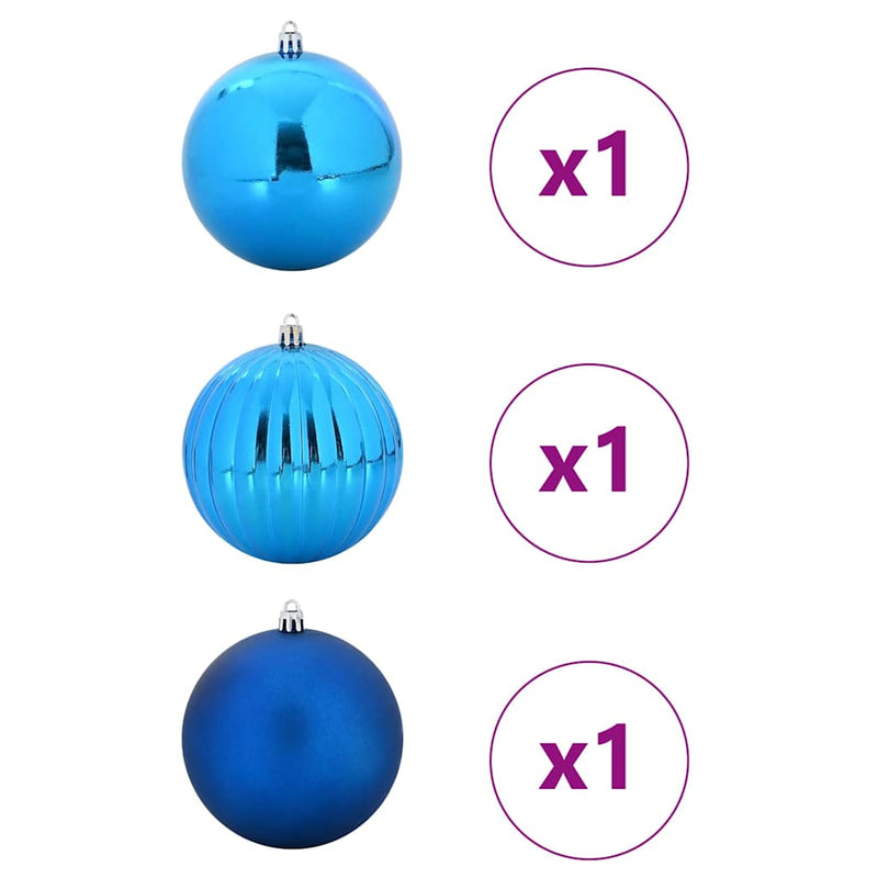 vidaXL Karácsonyi Díszgömb Készlet 3 pcs Kék