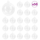 vidaXL Karácsonyi Díszgömb Készlet 50 pcs Átlátszó Ø 5 cm