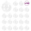 vidaXL Karácsonyi Díszgömb Készlet 100 pcs Átlátszó Ø 8 cm