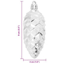 vidaXL Karácsonyi tobozlabda 40 pcs Ezüst Műanyag