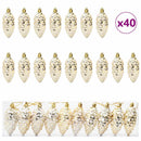 vidaXL Karácsonyi tobozlabda 40 pcs Arany Műanyag