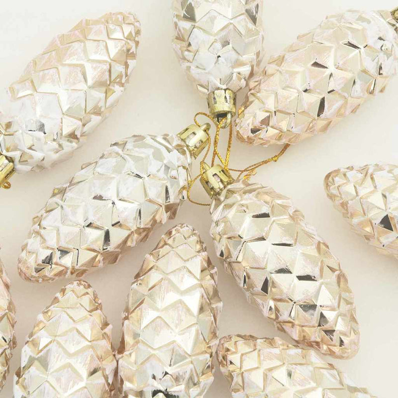 vidaXL Karácsonyi tobozlabda 40 pcs pezsgőszín