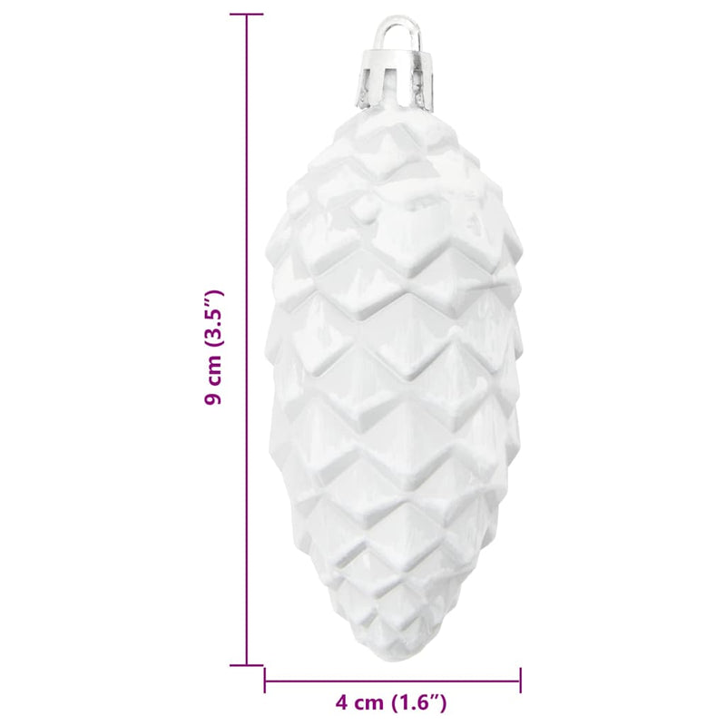 vidaXL Karácsonyi tobozlabda 40 pcs Fehér