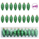 vidaXL Karácsonyi tobozlabda 40 pcs Zöld Műanyag