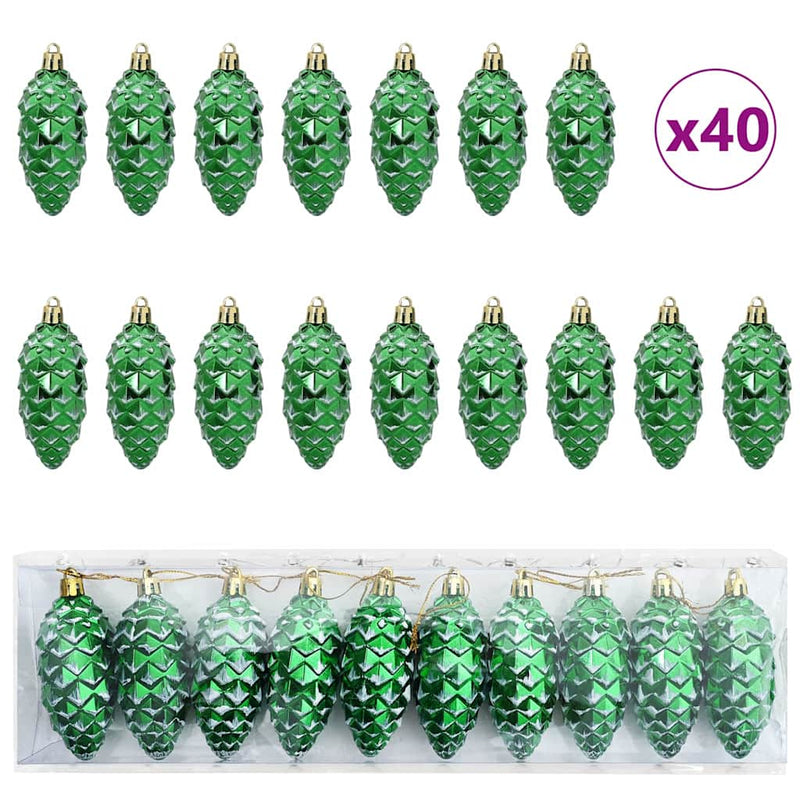 vidaXL Karácsonyi tobozlabda 40 pcs Zöld