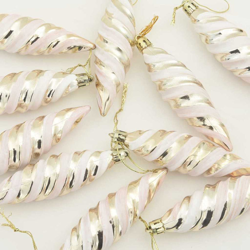 vidaXL Karácsonyi Spirális Alakú Gömb 40 pcs pezsgőszín