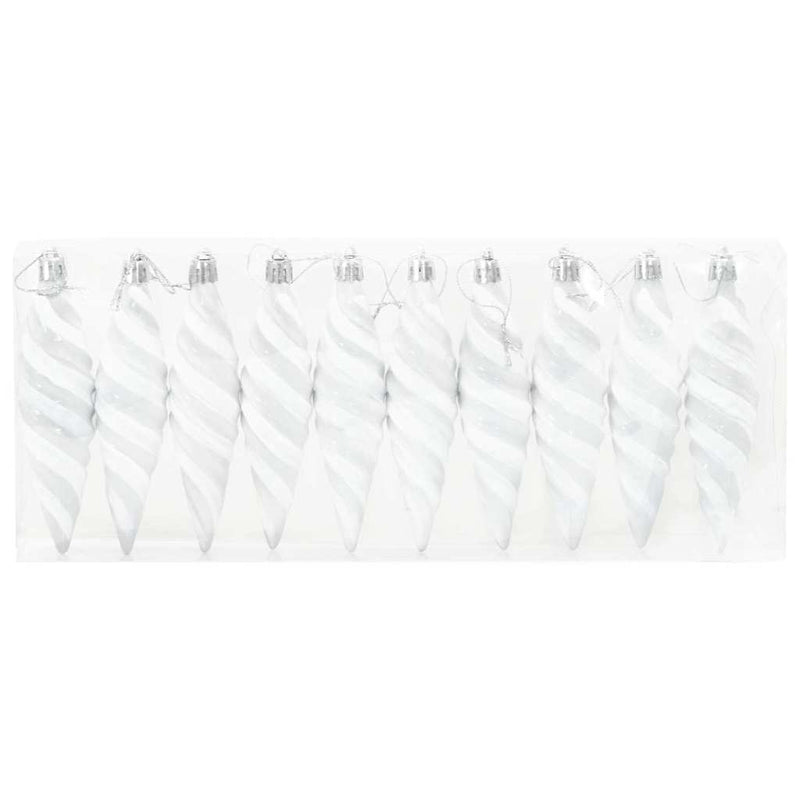 vidaXL Karácsonyi Spirális Alakú Gömb 40 pcs Fehér