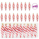 vidaXL Karácsonyi Spirális Alakú Gömb 40 pcs Piros Műanyag