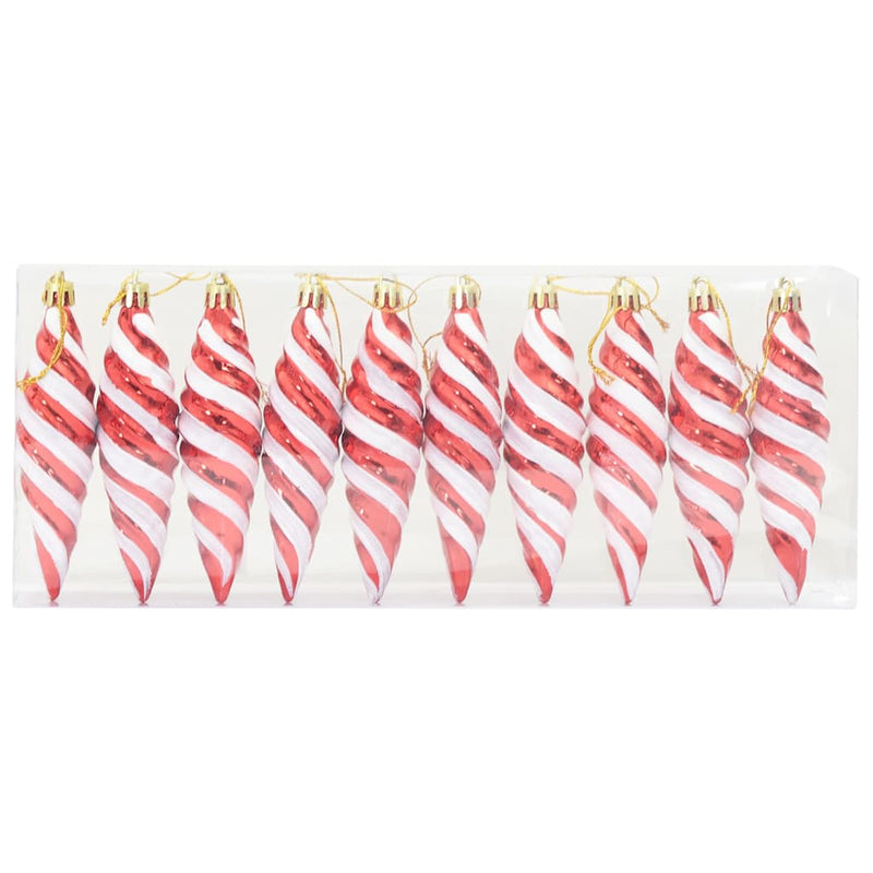 vidaXL Karácsonyi Spirális Alakú Gömb 40 pcs Piros