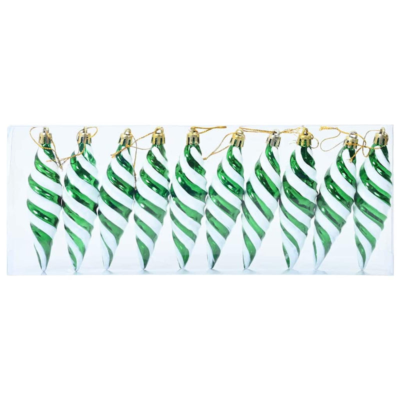 vidaXL Karácsonyi Spirális Alakú Gömb 40 pcs Zöld