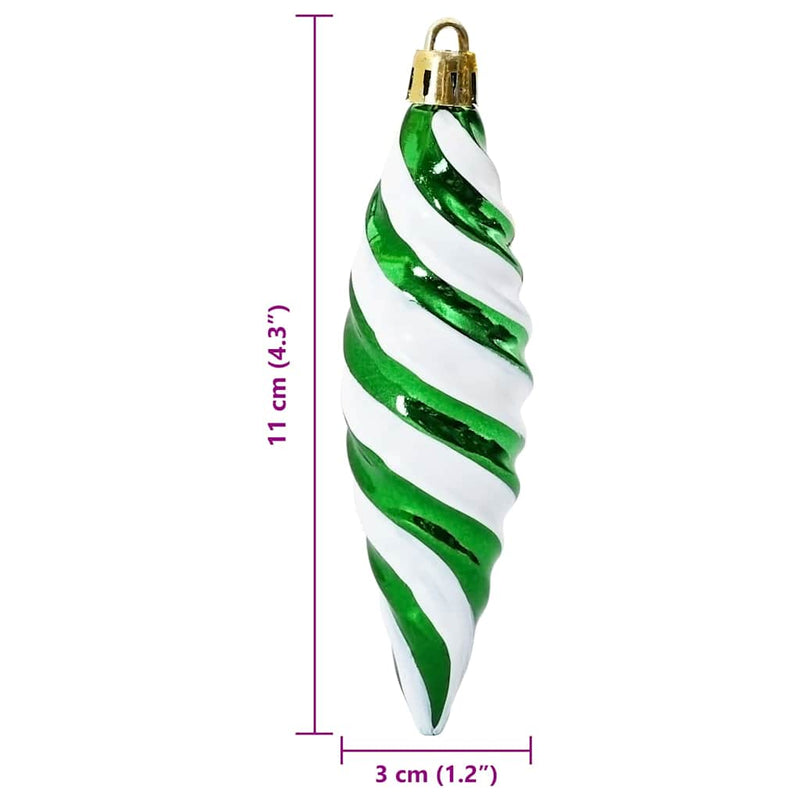 vidaXL Karácsonyi Spirális Alakú Gömb 40 pcs Zöld