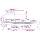 vidaXL Ágykeret Kárpitozott Fejtámlával Tópszínű 200 x 200 cm