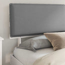 vidaXL Ágykeret Kárpitozott Fejtámlával Világosszürke 200 x 200 cm