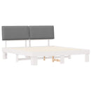 vidaXL Ágykeret Kárpitozott Fejtámlával Világosszürke 200 x 200 cm