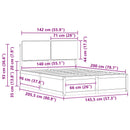 vidaXL Ágykeret Kárpitozott Fejtámlával Világosszürke 200 x 200 cm