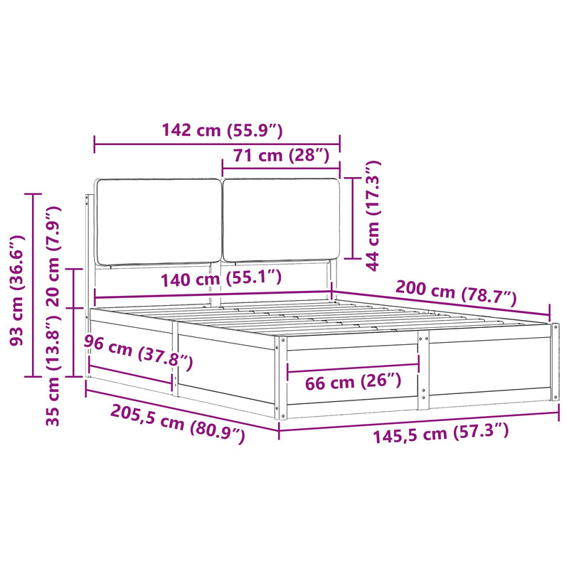 vidaXL Ágykeret Kárpitozott Fejtámlával Világosszürke 200 x 200 cm