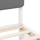 vidaXL Ágykeret Kárpitozott Fejtámlával Világosszürke 180 x 200 cm