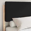 vidaXL Ágykeret Kárpitozott Fejtámlával Fekete 135 x 190 cm