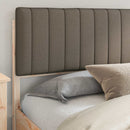 vidaXL Ágykeret Kárpitozott Fejtámlával Tópszínű 200 x 200 cm