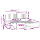 vidaXL Ágykeret Kárpitozott Fejtámlával Világosszürke 200 x 200 cm