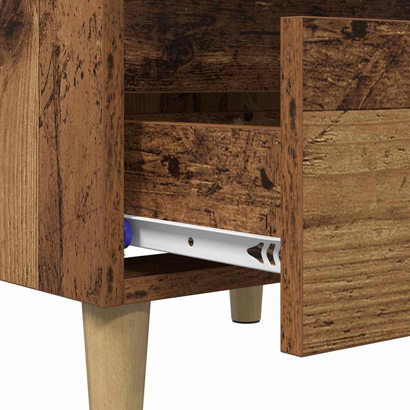 vidaXL Ágy szekrények fiókkal 2 pcs Öreg fa 40 x 35 x 50 cm Faanyag