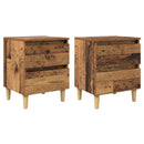 vidaXL Ágy szekrények fiókkal 2 pcs Öreg fa 40 x 35 x 50 cm Faanyag