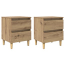 vidaXL Ágy szekrények 2 pcs Artisan tölgy 40 x 35 x 50 cm Faanyag