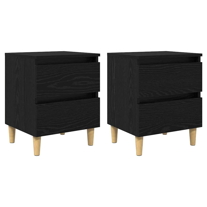 vidaXL Ágy szekrények 2 pcs Fekete tölgy 40 x 35 x 50 cm Faanyag
