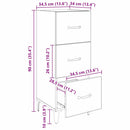vidaXL Széf fiókkal Artisan tölgy 34,5 x 34 x 90 cm Faanyag