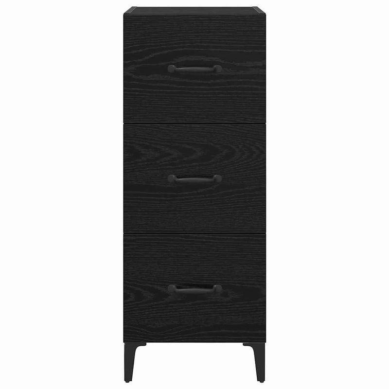 vidaXL Széf fiókkal Fekete tölgy 34,5 x 34 x 90 cm Faanyag