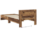 vidaXL Ágykeret LED -es lámpákkal Öreg fa 100 x 200 cm Faanyag