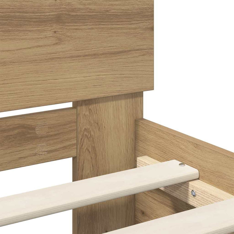 vidaXL Ágykeret LED -es lámpákkal Artisan tölgy 100 x 200 cm Faanyag