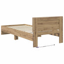 vidaXL Ágykeret LED -es lámpákkal Artisan tölgy 100 x 200 cm Faanyag