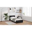 vidaXL Ágykeret LED -es lámpákkal Fekete tölgy 100 x 200 cm Faanyag