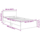 vidaXL Ágykeret LED -es lámpákkal Fekete tölgy 100 x 200 cm Faanyag