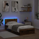 vidaXL Ágykeret LED -es lámpákkal Öreg fa 90 x 200 cm Faanyag