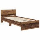 vidaXL Ágykeret LED -es lámpákkal Öreg fa 90 x 200 cm Faanyag