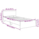 vidaXL Ágykeret LED szalagokkal Artisan tölgy 90 x 200 cm Faanyag
