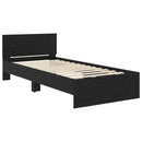 vidaXL Ágykeret LED -es lámpákkal Fekete tölgy 90 x 200 cm Faanyag