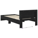vidaXL Ágykeret LED -es lámpákkal Fekete tölgy 90 x 200 cm Faanyag