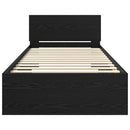 vidaXL Ágykeret LED -es lámpákkal Fekete tölgy 90 x 200 cm Faanyag