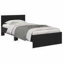 vidaXL Ágykeret LED -es lámpákkal Fekete tölgy 90 x 200 cm Faanyag