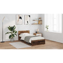 vidaXL Ágykeret LED -es lámpákkal Öreg fa 90 x 190 cm Faanyag