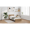 vidaXL Ágykeret LED -es lámpákkal Artisan tölgy 90 x 190 cm Faanyag