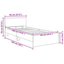 vidaXL Ágykeret LED -es lámpákkal Fekete tölgy 90 x 190 cm Faanyag