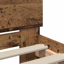 vidaXL Ágykeret LED -es lámpákkal Öreg fa 75 x 190 cm Faanyag