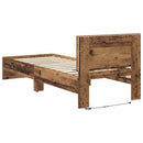 vidaXL Ágykeret LED -es lámpákkal Öreg fa 75 x 190 cm Faanyag