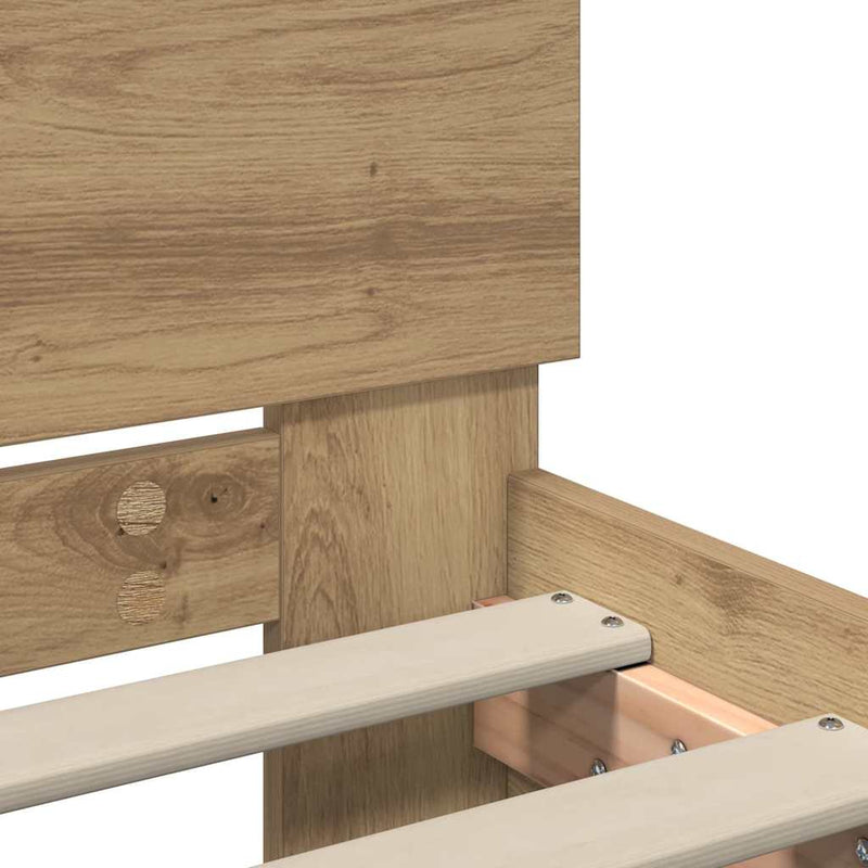 vidaXL Ágykeret LED -es lámpákkal Artisan tölgy 75 x 190 cm Faanyag